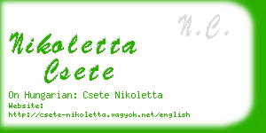 nikoletta csete business card
